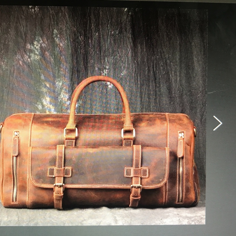 NWOT Unisex Rock Cow Leather Duffle Bag